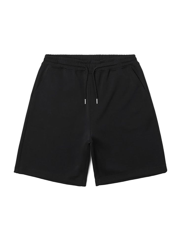 Black Unicolor Shorts